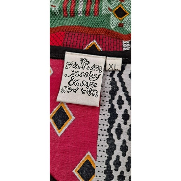 Parsley Sage Women's Tunic Top Aztec Geometric Shirt Size XL 3/4 Sleeve - Picture 5 of 6
